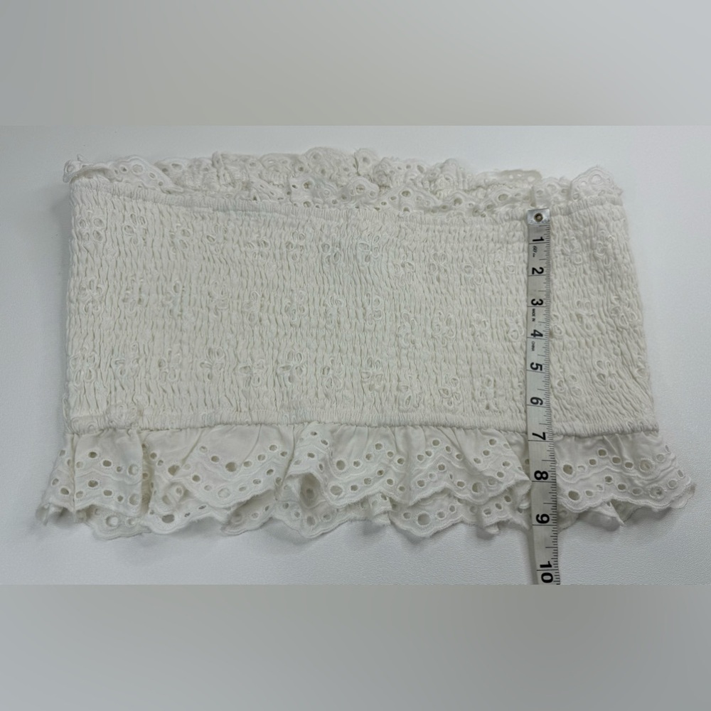 Le Lis Collection Eyelet Ruffle Stretch Smocked Tube Top Womens Size Large - Picture 6 of 7
